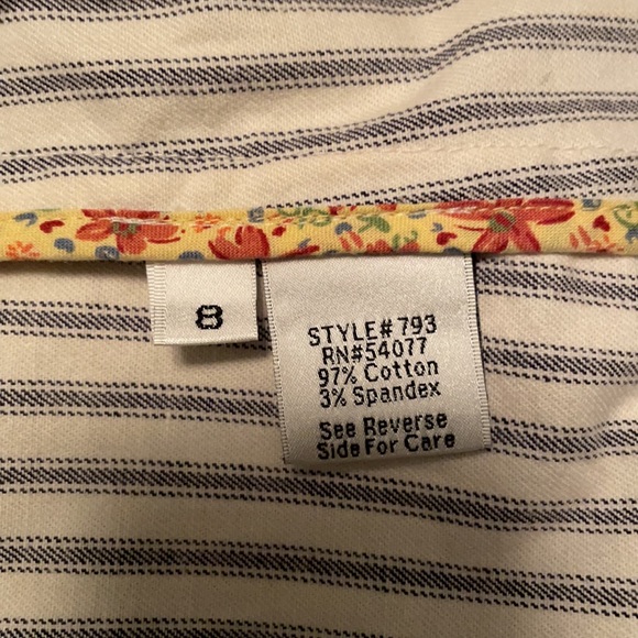 CAbi pinstripe cream/blue blazer size 8 - Picture 7 of 9